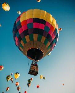 This Image was shared by The New Mexico Tourism board via instagram. Photo depicts their iconic hot air balloons. Credit Christian Churches