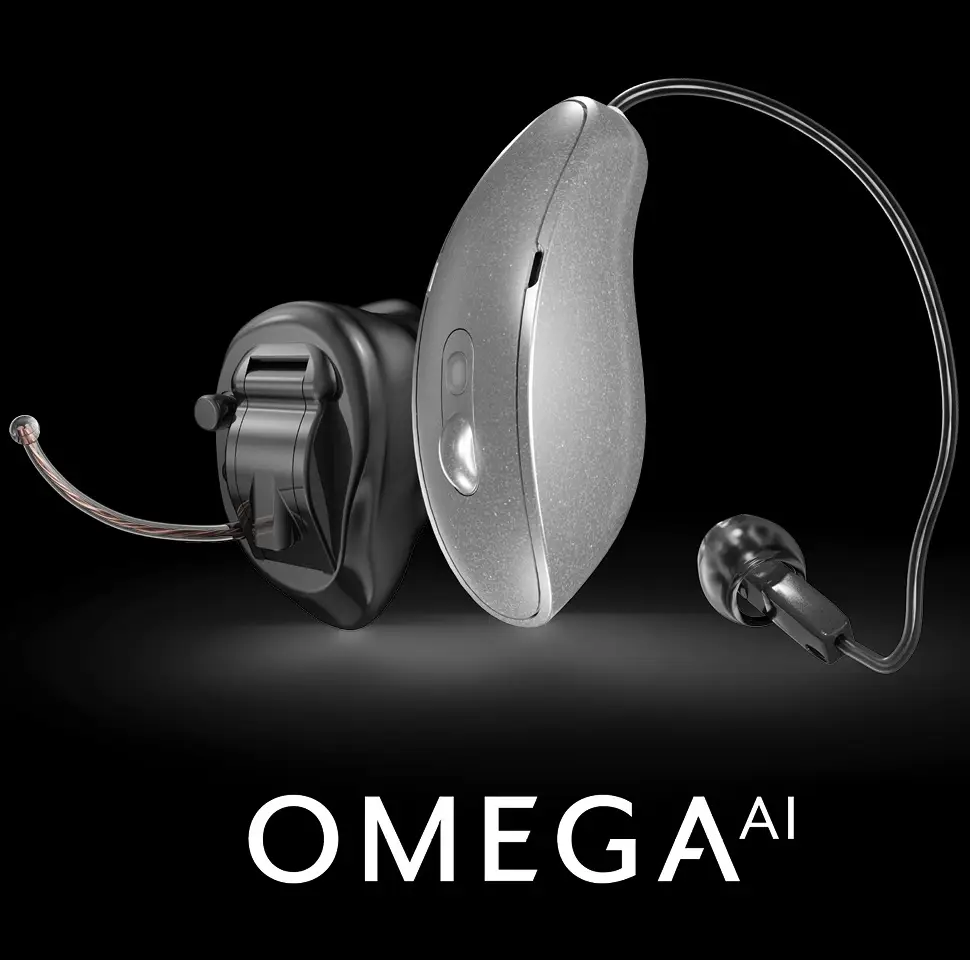 Starkey Omega AI are premium, prescription-level hearing aids that feature advanced deep neural network (DNN 360) processing for spatial awareness and background noise reduction. They offer hands-free streaming, up to 51 hours of battery life, and waterproof durability, alongside built-in health and activity tracking.